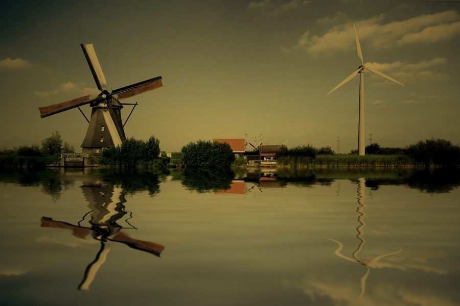 Windmolen en windturbine